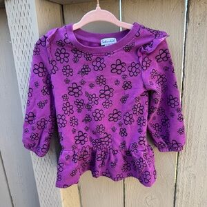 Splendid Floral Fleece Ruffle Dress